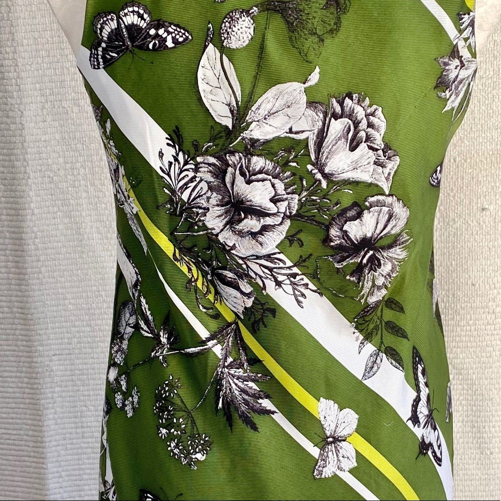 Talbots 4/6 Silk Floral Butterfly Stripe Dress - Picture 5 of 8